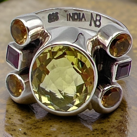 🌟NICKY BUTLER 925 Sterling Silver Lemon Quartz Gemstone Oval Ring Size 7 NEW - Picture 3 of 9